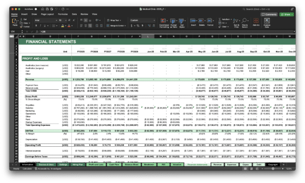 Medical Clinic Financial Model Template | Excel Spreadsheet - Image 5